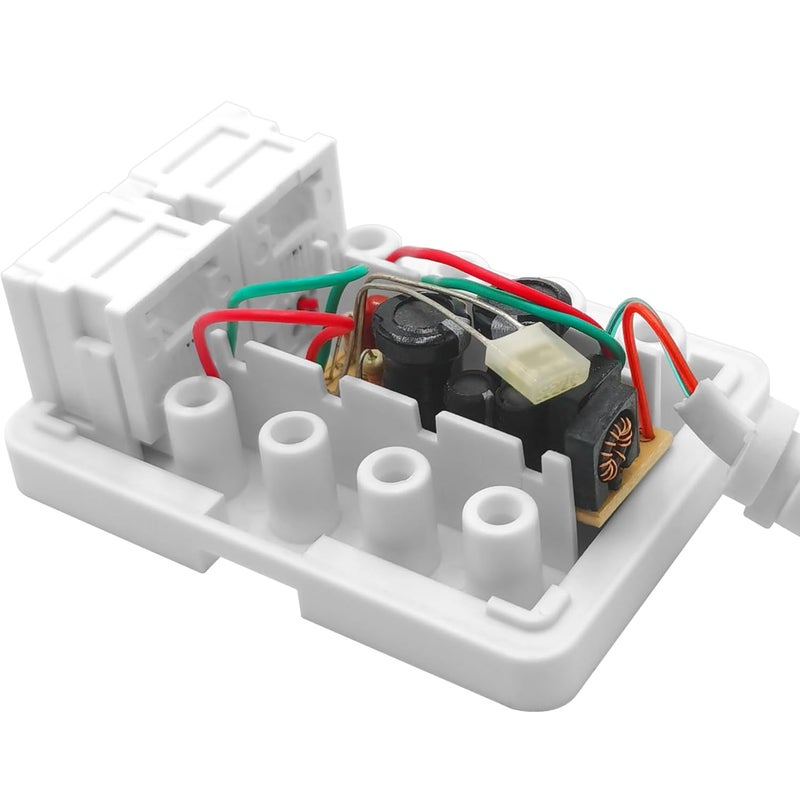 NECABLES DSL Filter Splitter for Phone Line and Modem 6 Inductors Version RJ11 6P2C 1 Male to 2 Females White - Image 3